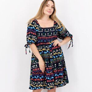 Marissa Olivia Women's Multicolor Floral Print Midi Dress Size 3X NWT